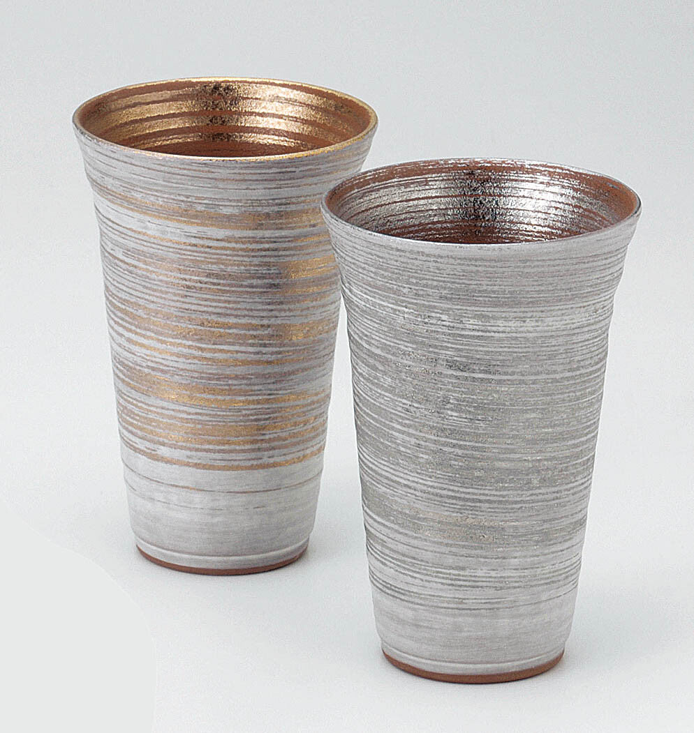 Arita ware Toetsu kiln Gold And Silver Grazing Beer Cup Set