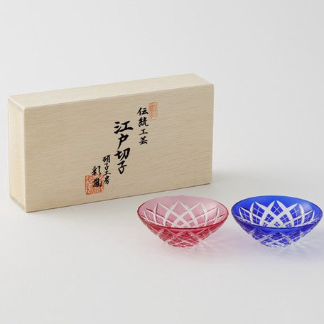 Edo kiriko sake cup set